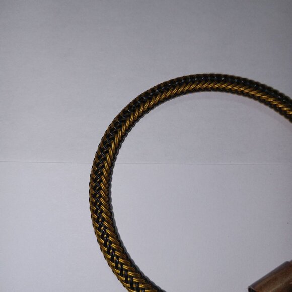 Vintage Braided Copper & Bronze Magnetic Clasp Bracelet Art Deco Chunky Healing - Picture 4 of 7